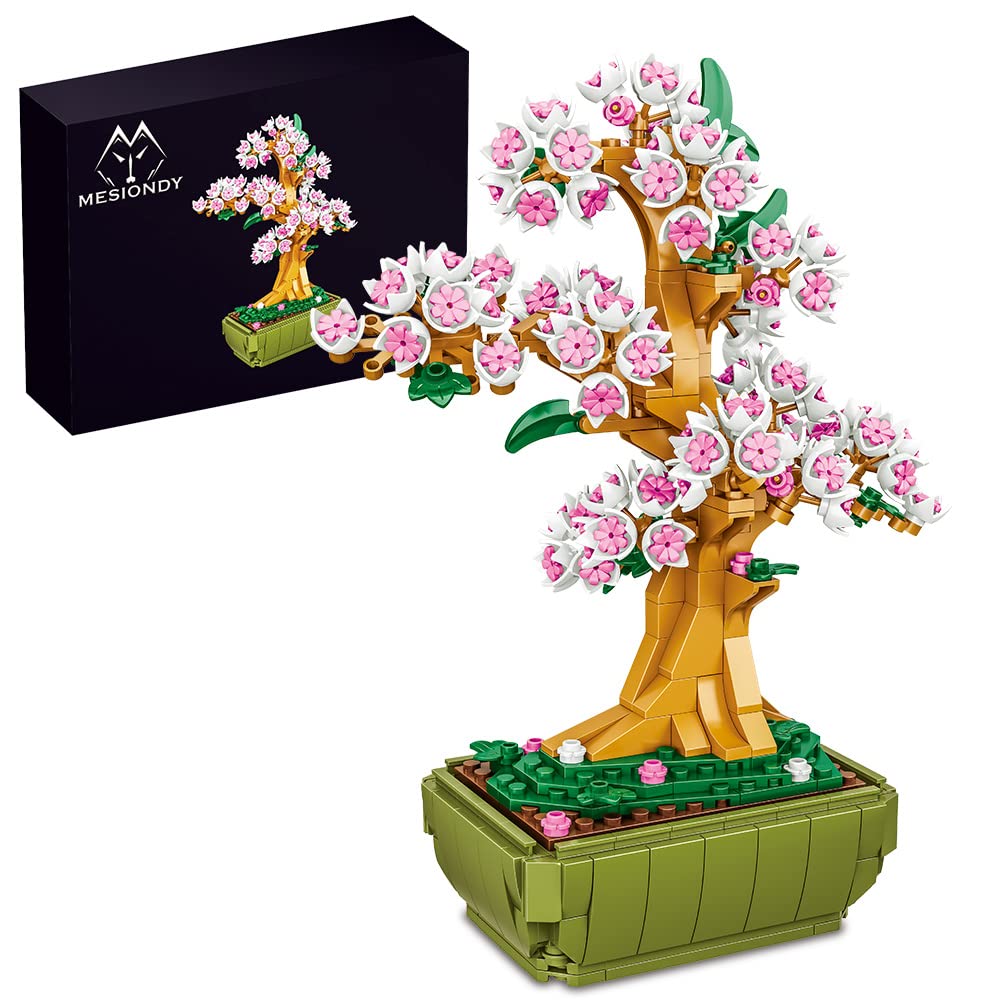 Mesiondy Cherry Blossom Bonsai Building Flowers Set Toys Kit